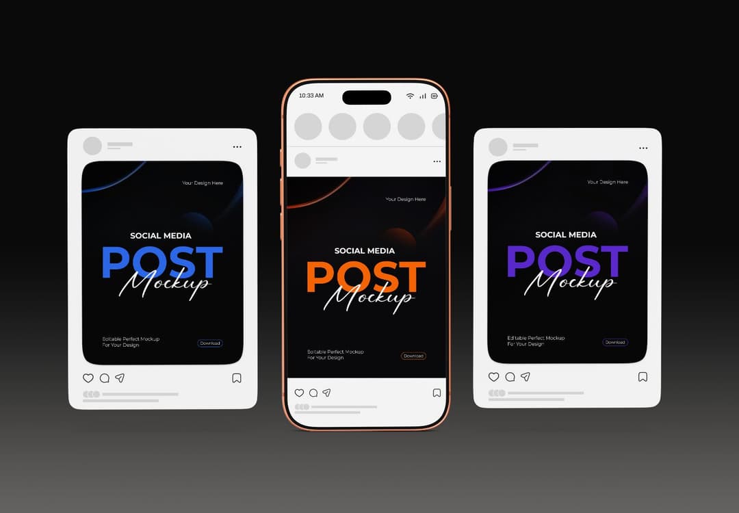 Realistics Social Media Post Mockups