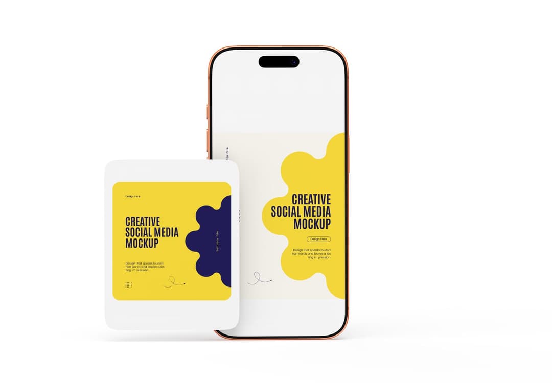 Social Media Post Mockup Instagram & Mobile Screen Branding Presentation