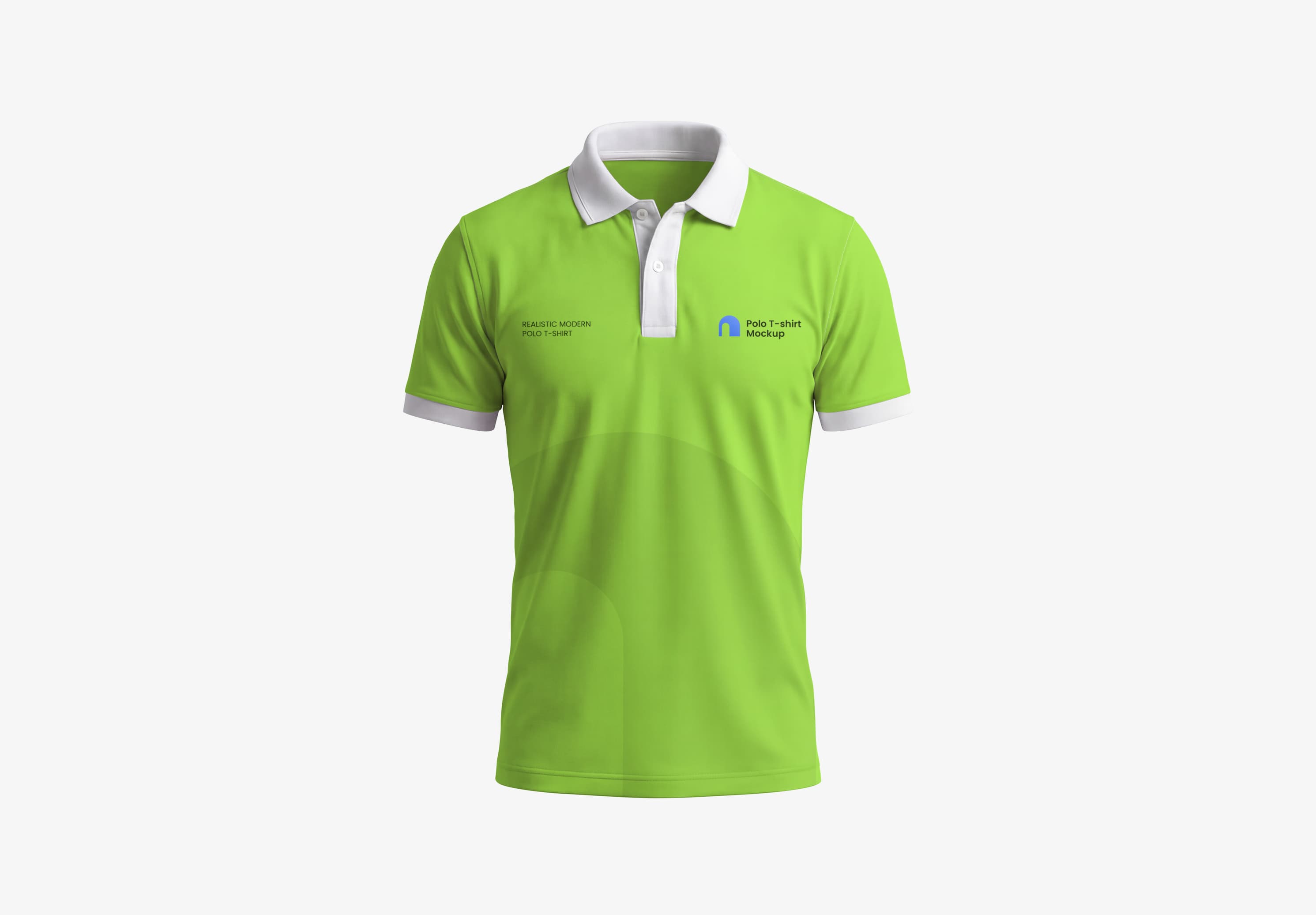 Realistic Green Polo T-Shirt Mockup Front View| MockupHive