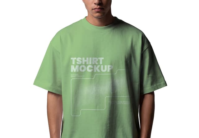 Green T-Shirt Mockup Front View