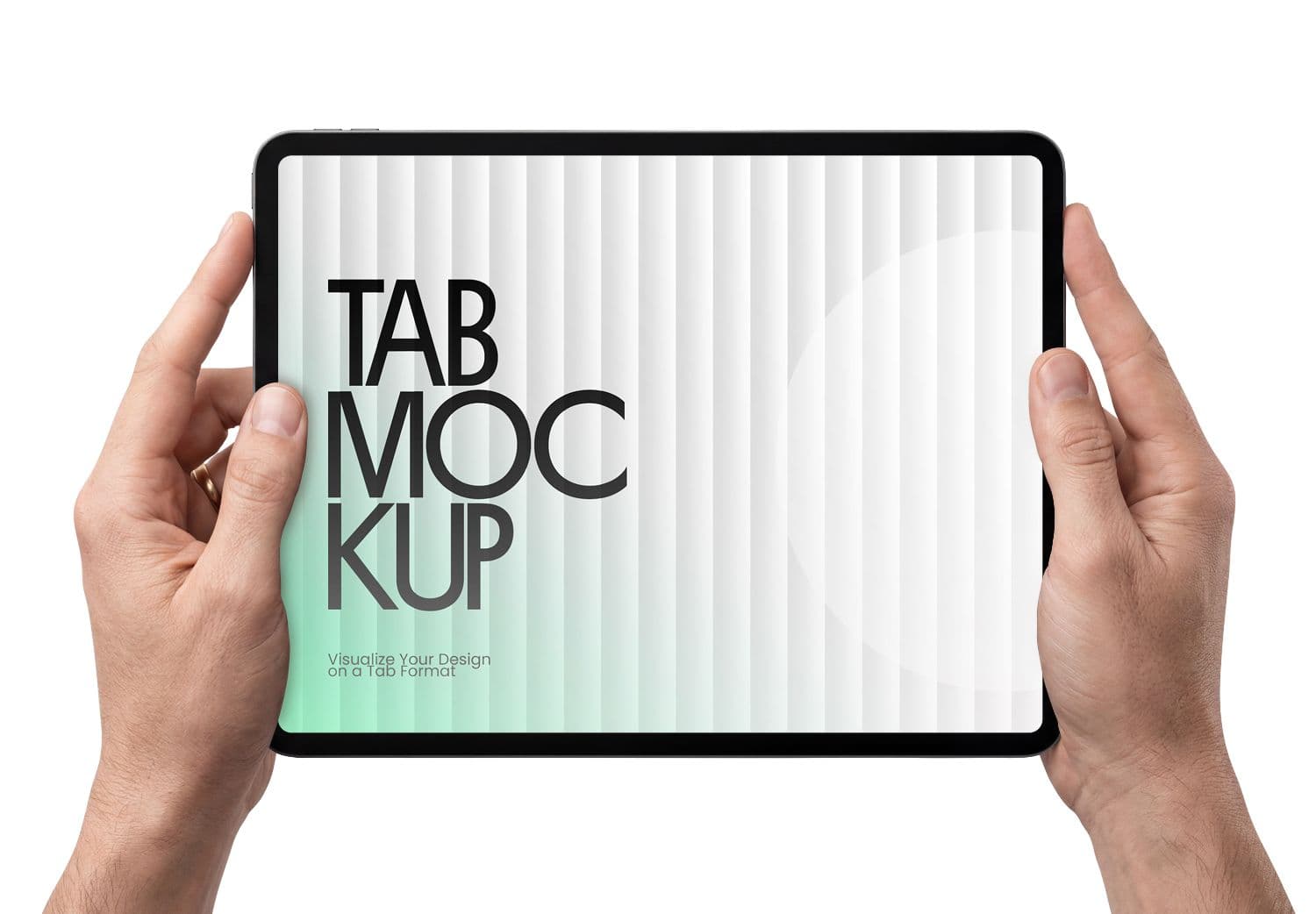 Hand Holding Tablet iPad Mockup PSD Template