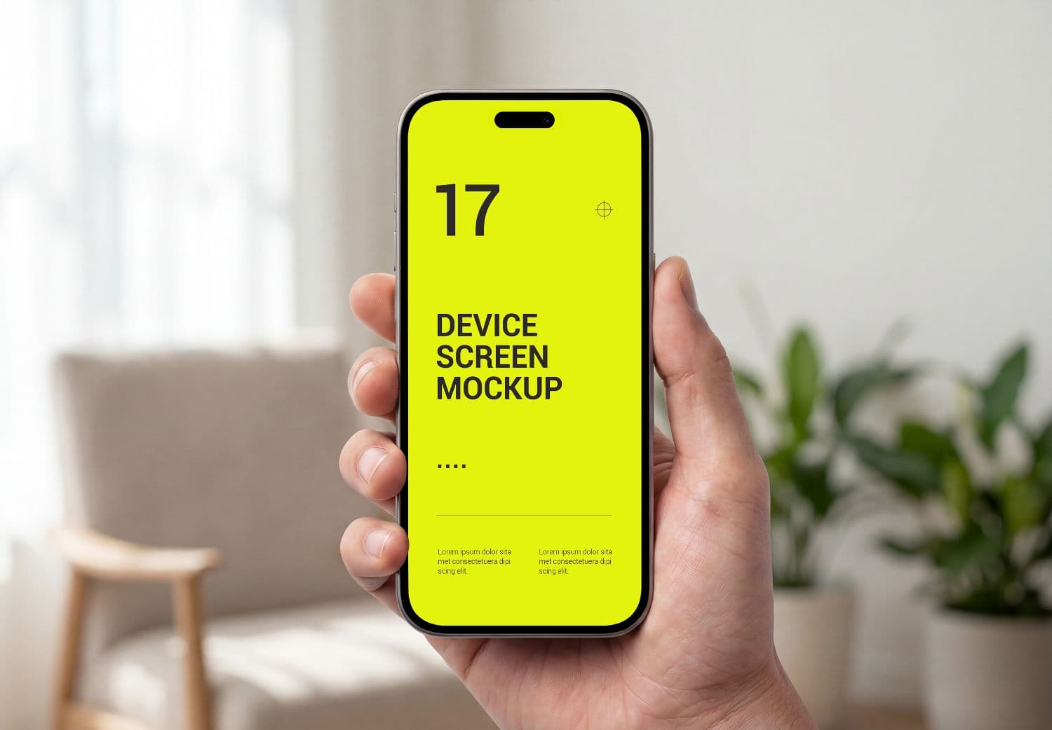 Free Phone Mockup in Hand | Realistic Device Screen