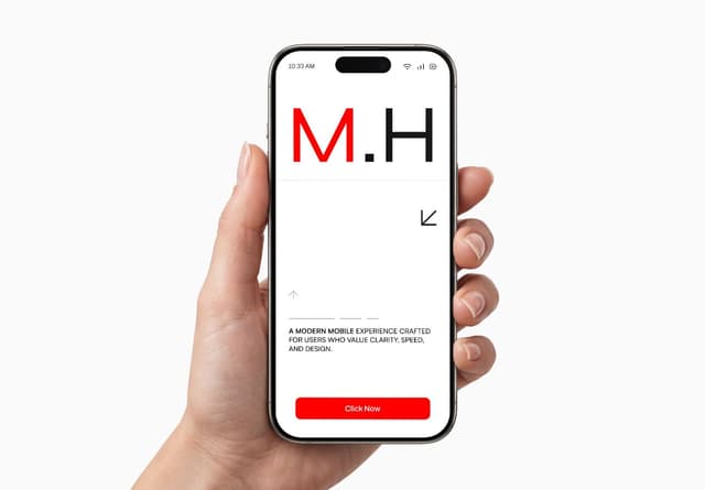 iPhone 17 Pro Hand Held Mockup with Red Button