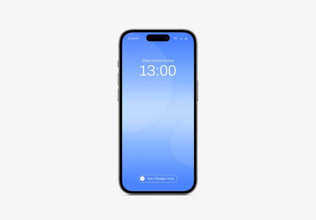 iPhone 17 Pro Blue Screen Front View Mockup