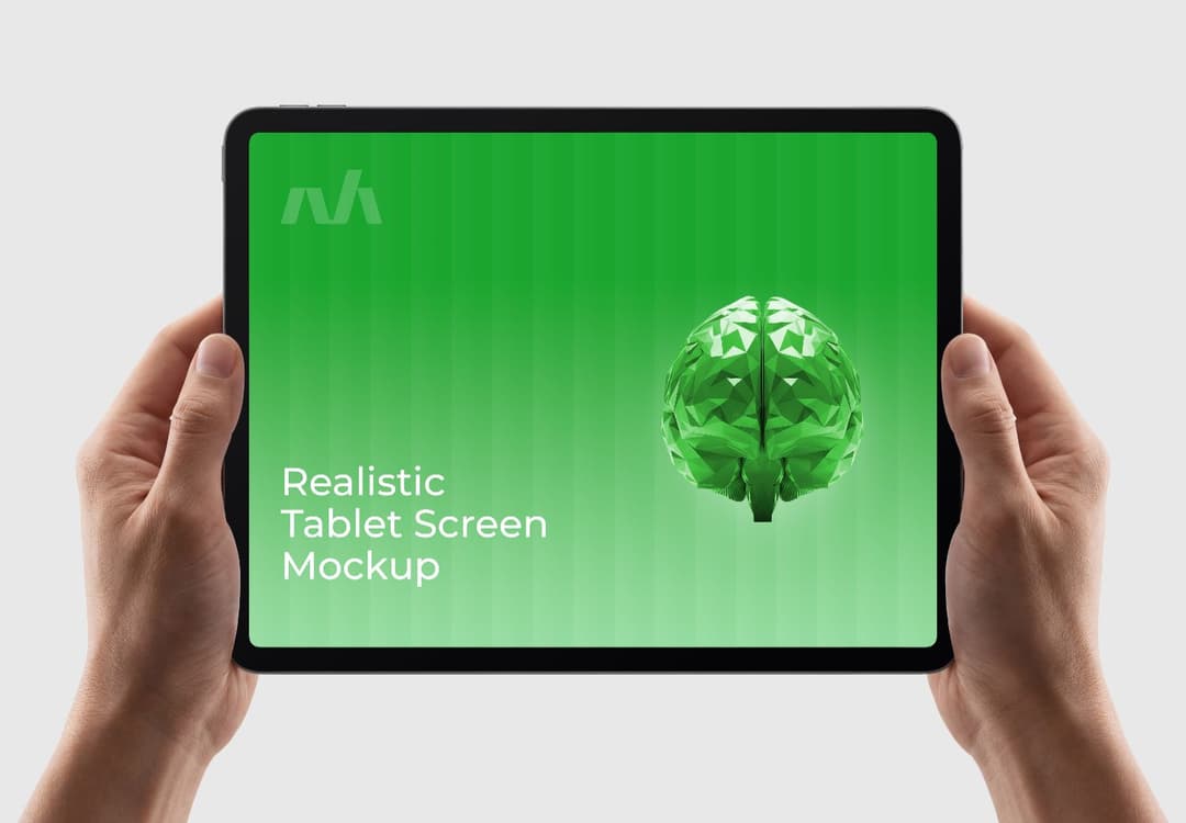 iPad Pro Mockup – Landscape Handheld View
