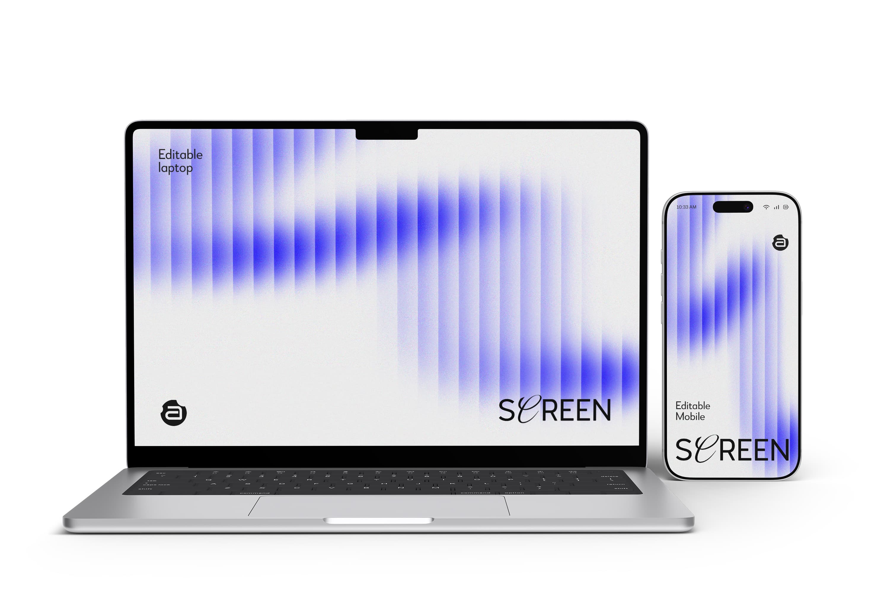 Laptop and Mobile Phone Mockup Set - Digital Devices Screen Template.