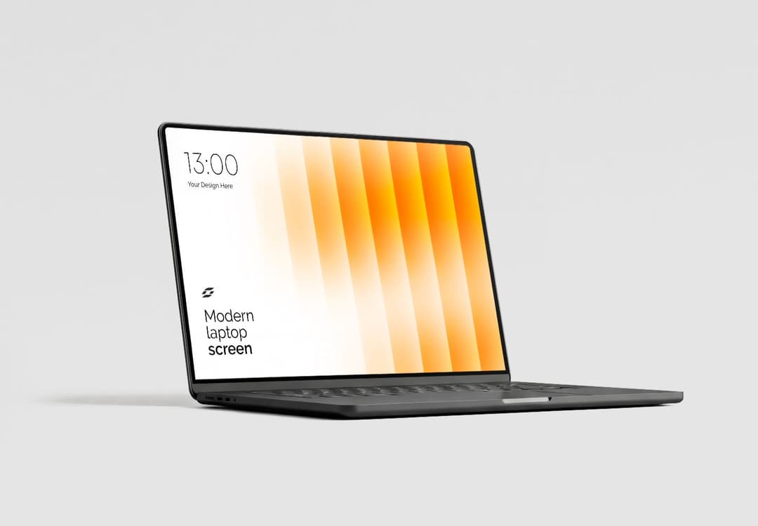 MacBook Neo Laptop Screen Mockup Angled View