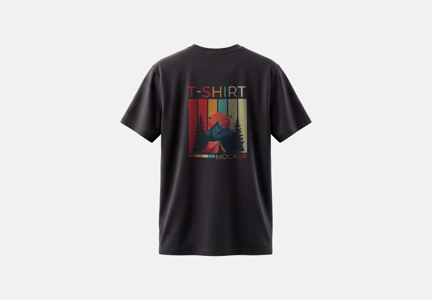 Back Design Black T Shirt Mockup