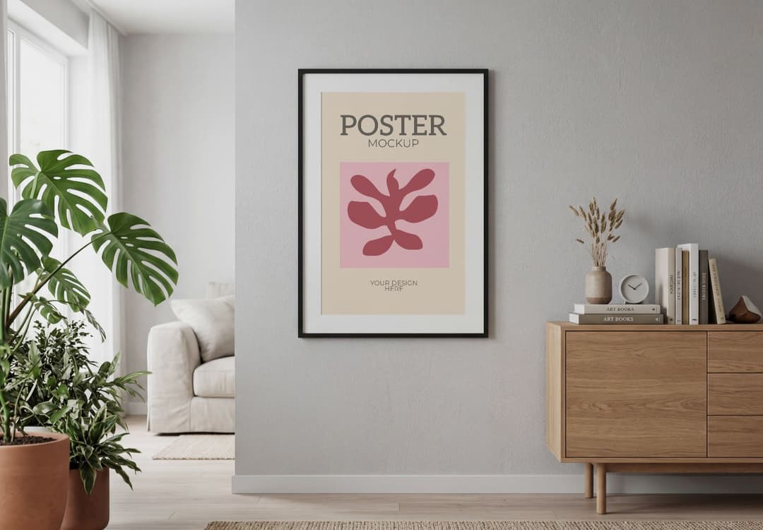 Minimal Scandinavian Living Room Frame Mockup