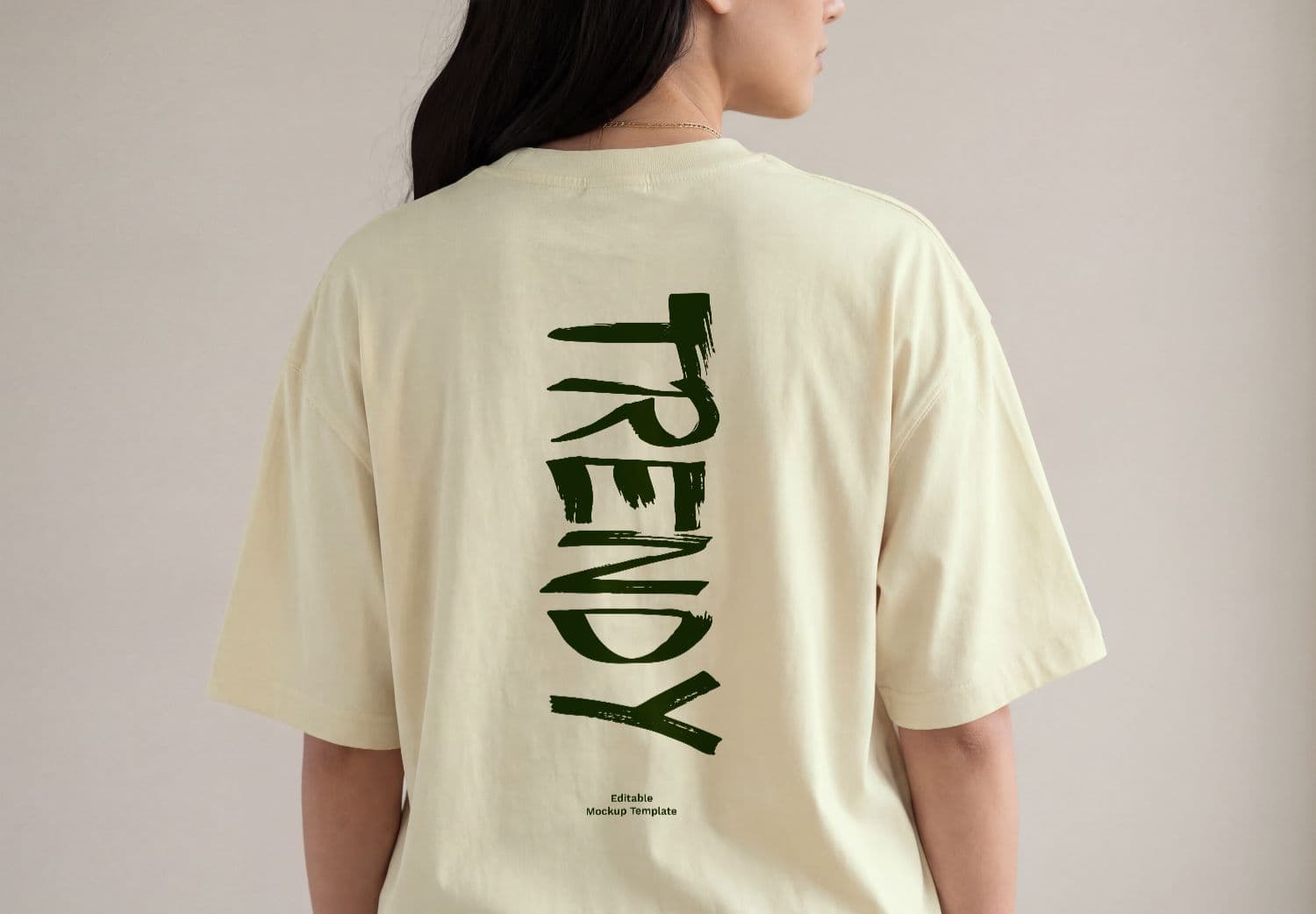 Minimal Oversized T-Shirt Back View Lifestyle Mockup