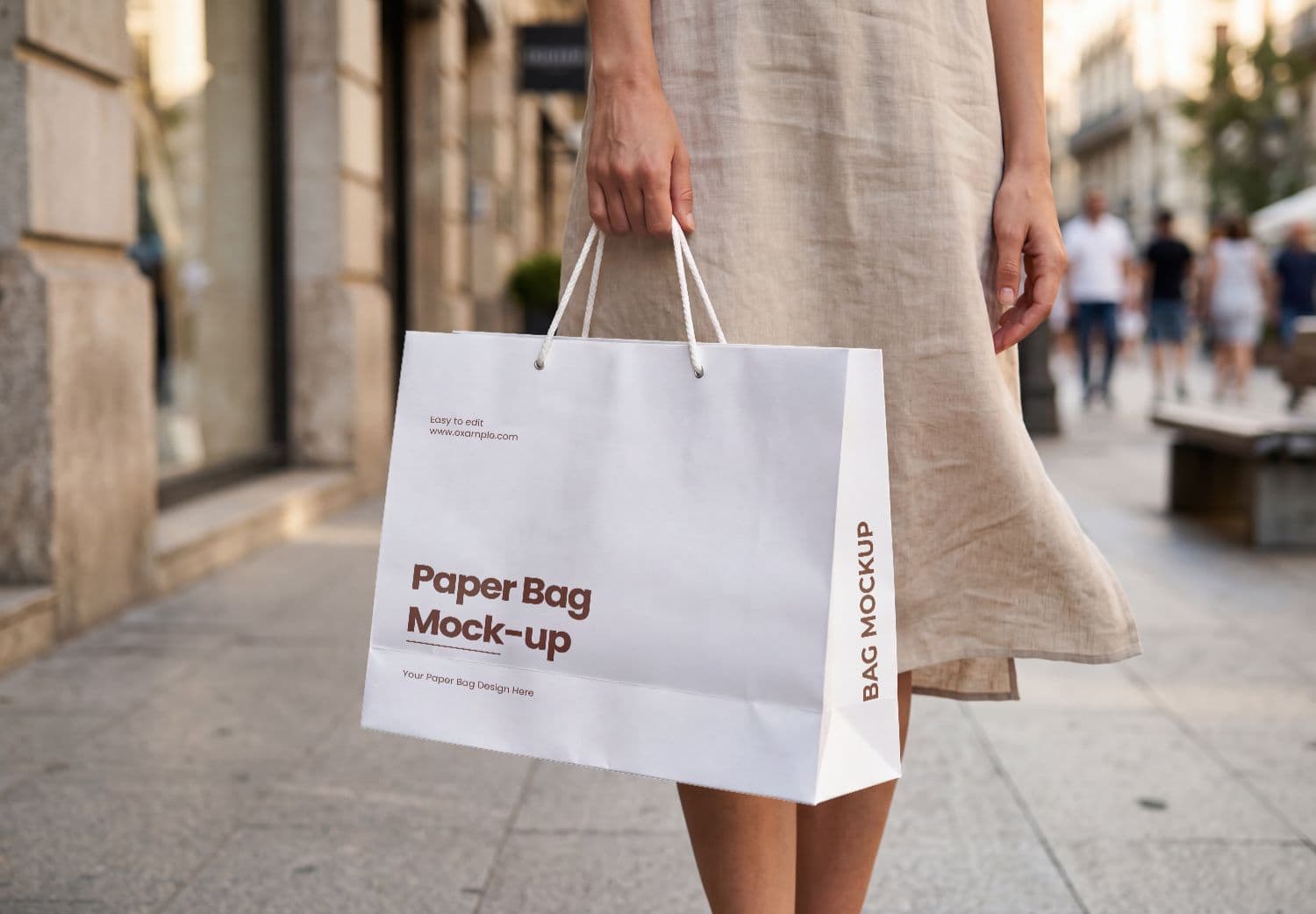 Urban Paper Shopping Bag Mockup