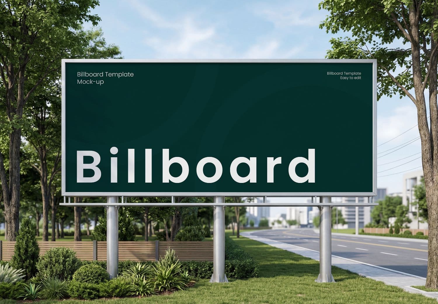 Outdoor Roadside Billboard Mockup