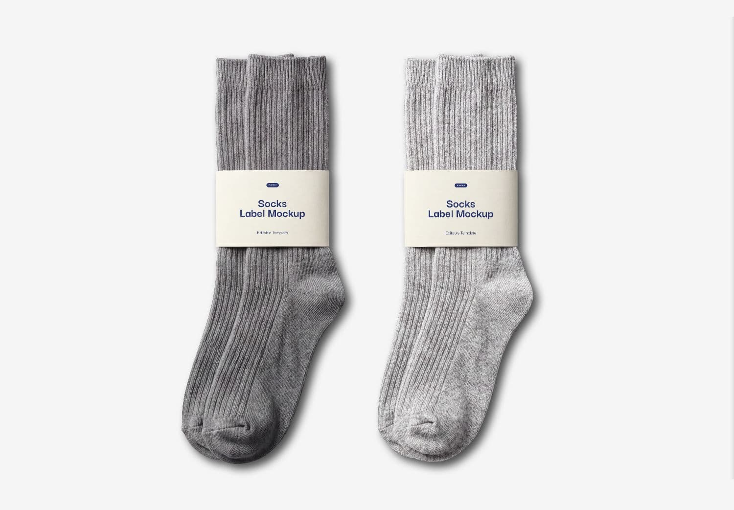 Minimal Socks Label Packaging Mockup