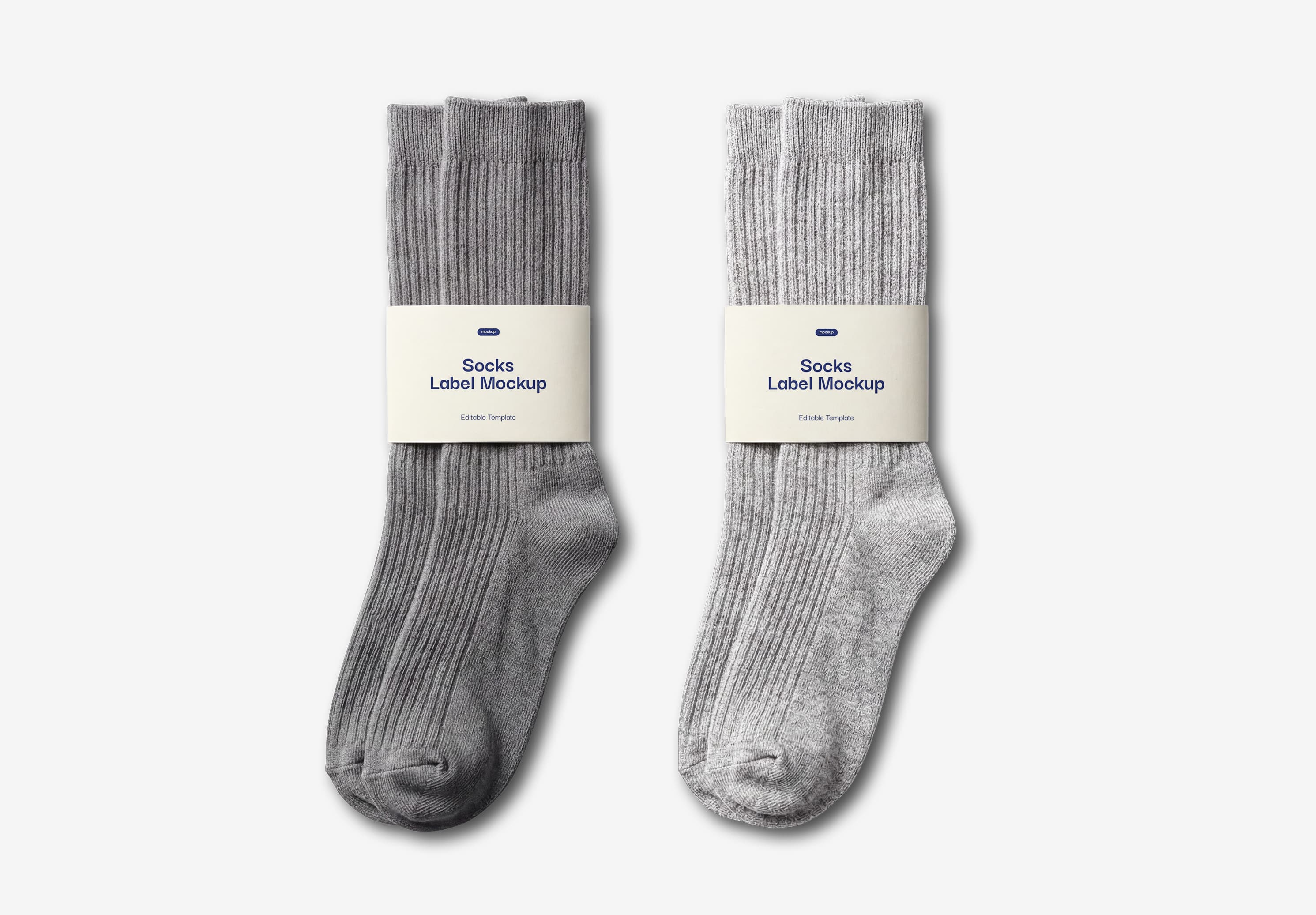 Minimal Socks Label Packaging Mockup