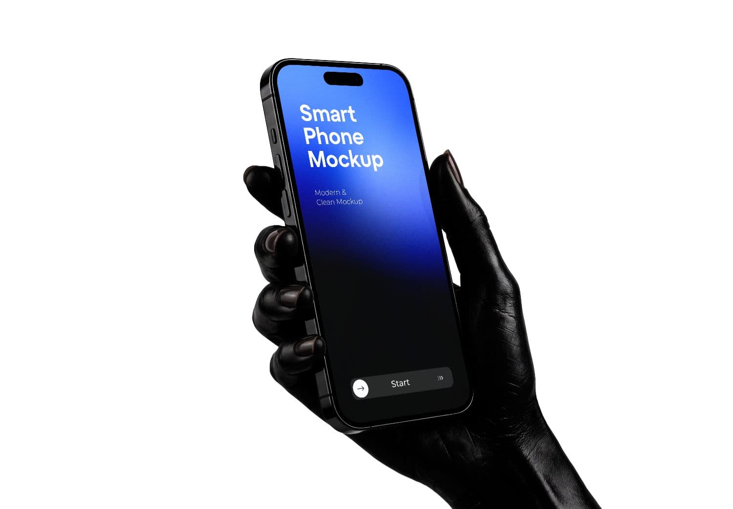 Right Hand Holding Smartphone Screen Mockup
