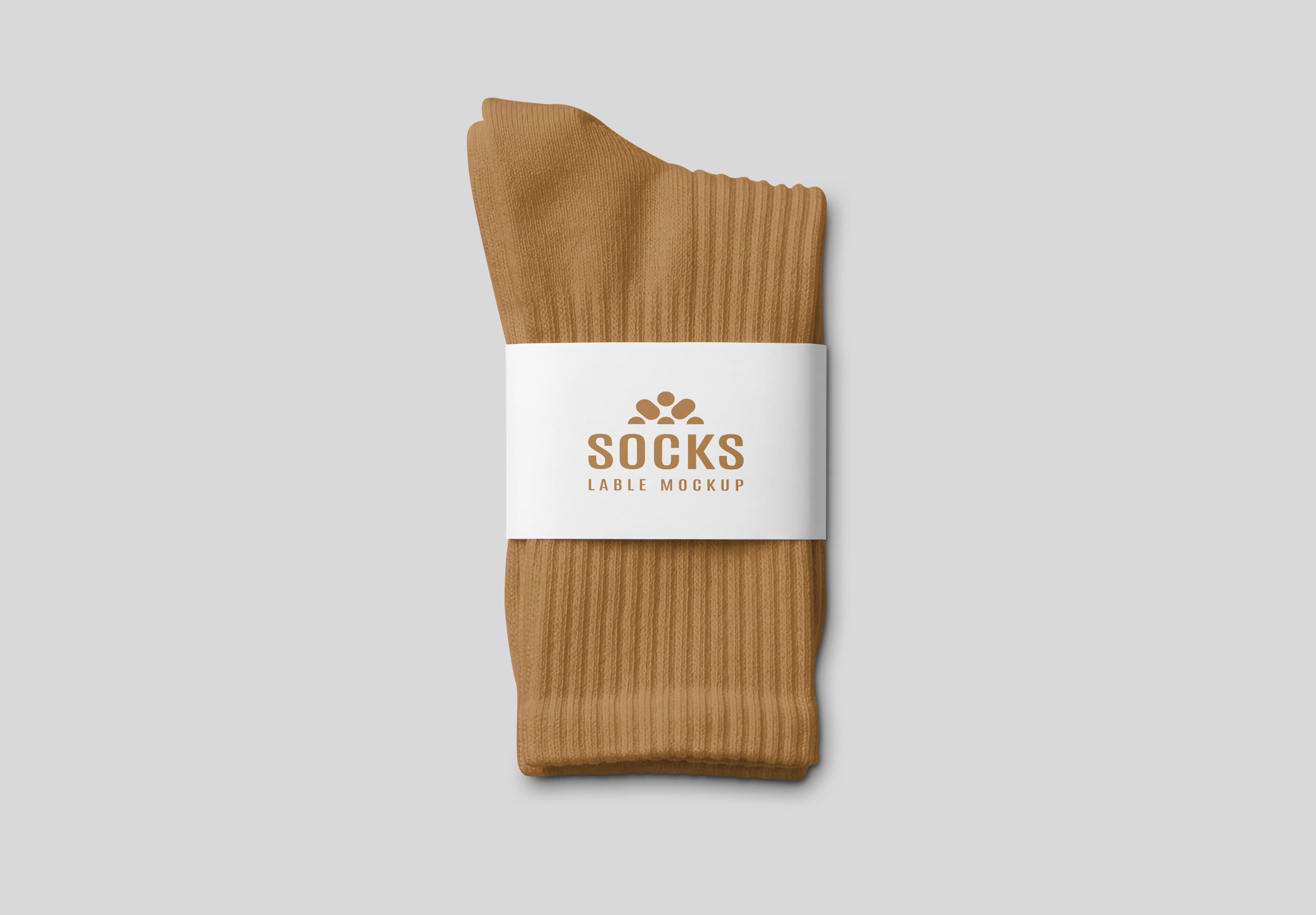 Folded Ribbed Socks Packaging Mockup