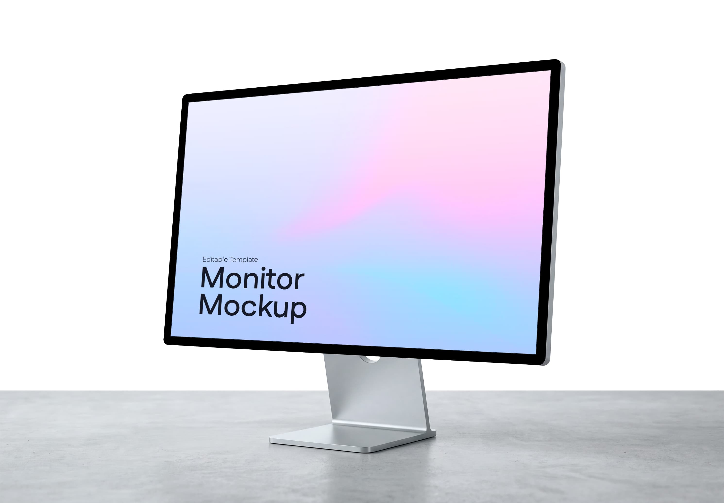 Desktop Monitor Mockup | Realistic Screen Presentation