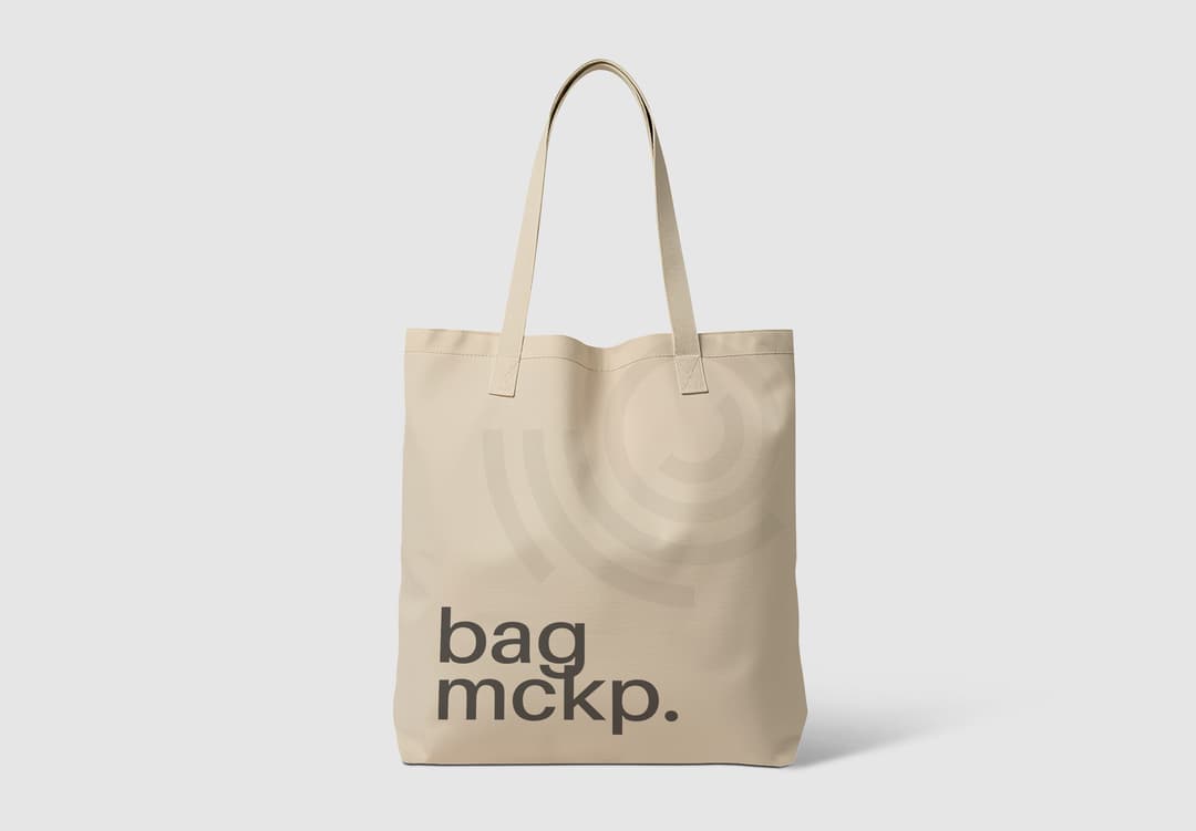 Minimal Canvas Tote Bag Front View Mockup | MockupHive
