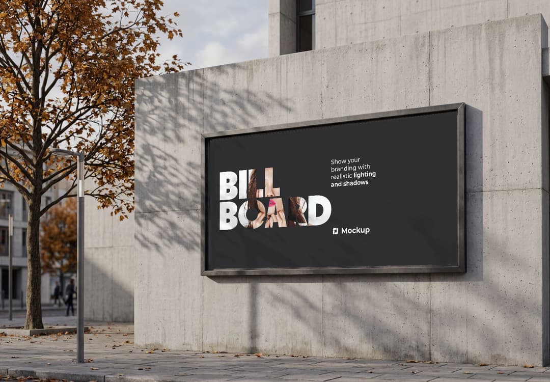 Outdoor Billboard Mockup – Urban Advertising Display for Branding Presentation