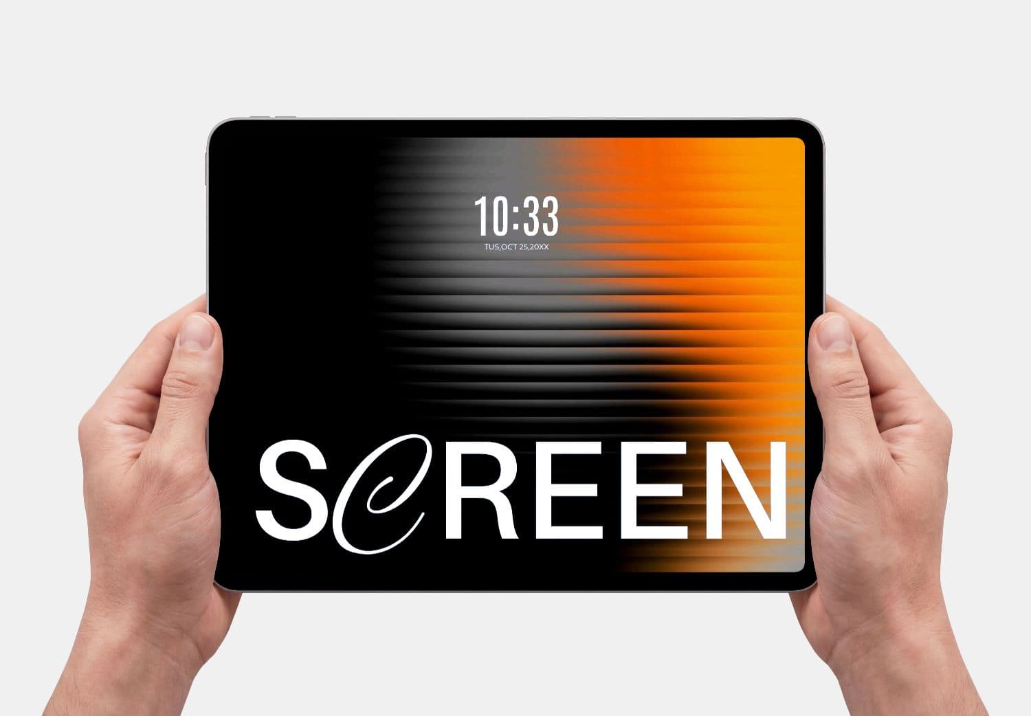 Hand Holding Tablet Mockup | Realistic Screen PSD