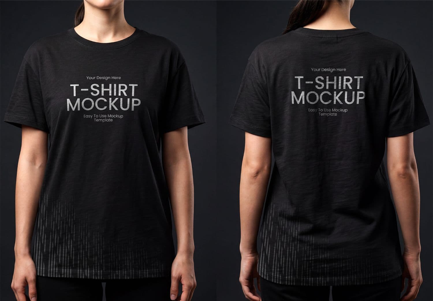 Front and Back Women T-Shirt Mockup