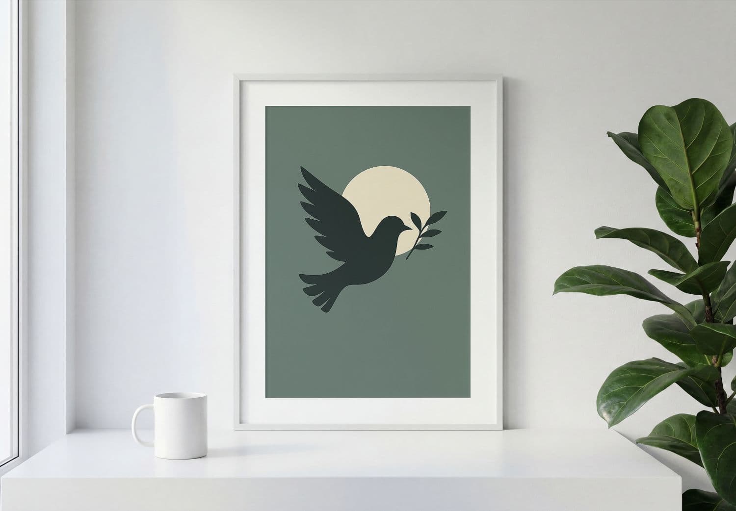Minimal Poster Frame Mockup With Modern Interior Scene