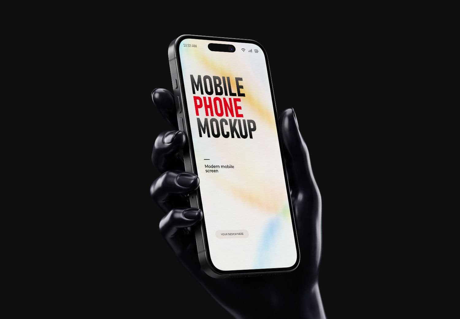 Realistic Hand Holding Mobile iPhone 17 Pro Mockup