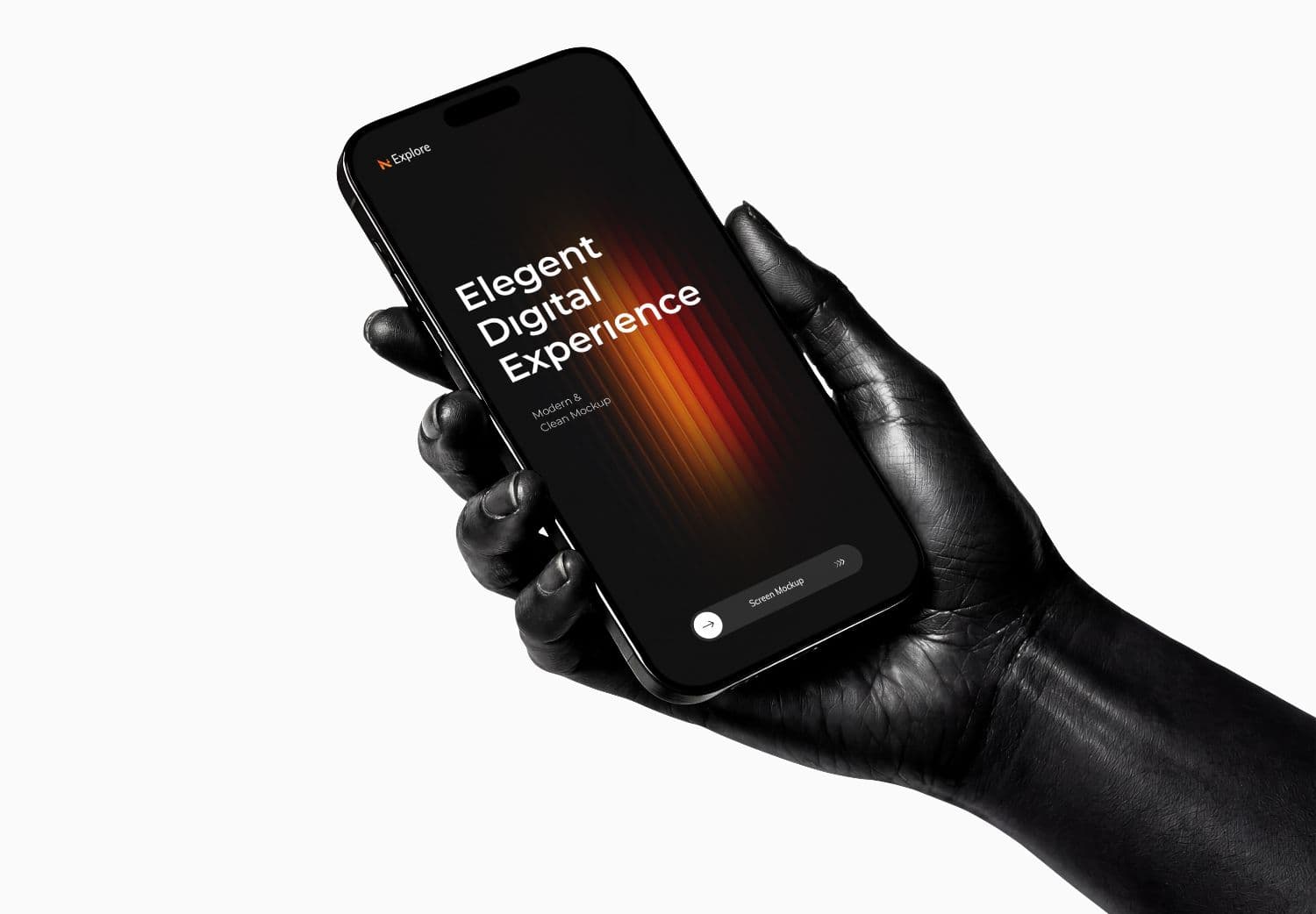 Hand Holding New Style Smartphone Screen Mockup