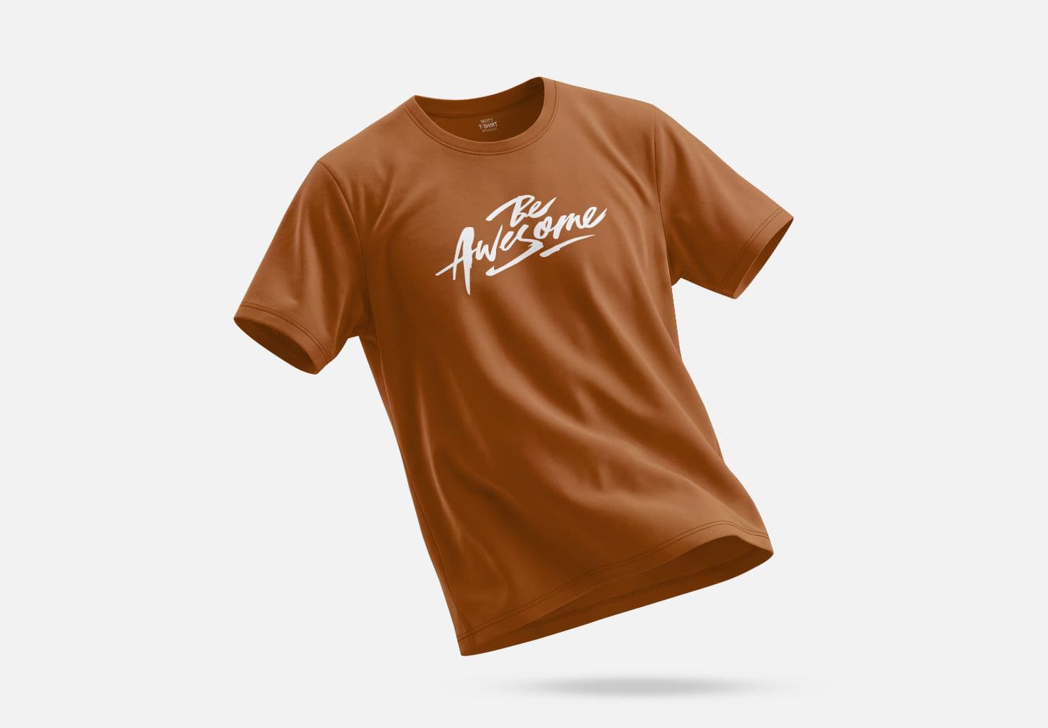 Men’s T-Shirt Mockup PSD – Realistic Floating Front View Apparel Template