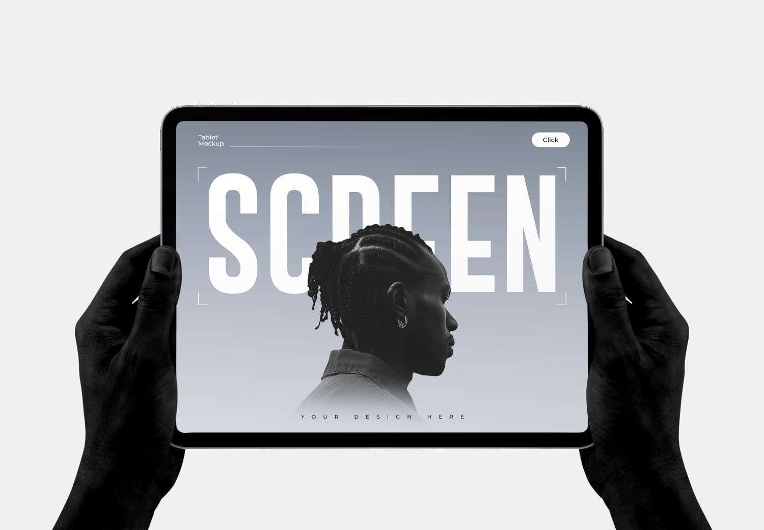 Hands Holding Tablet Screen Mockup psd