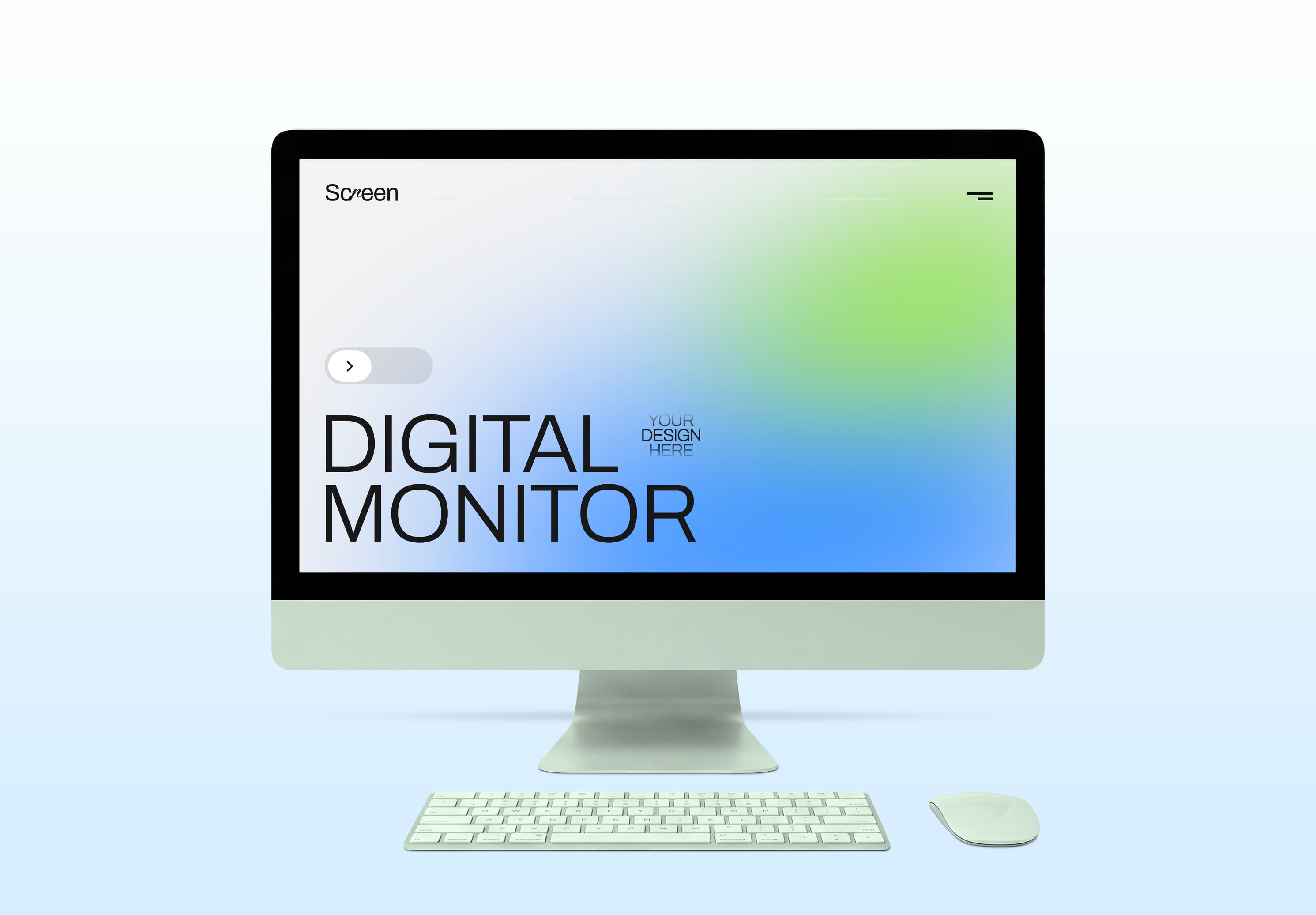 iMac Desktop Mockup PSD – Realistic Apple Screen Presentation Template