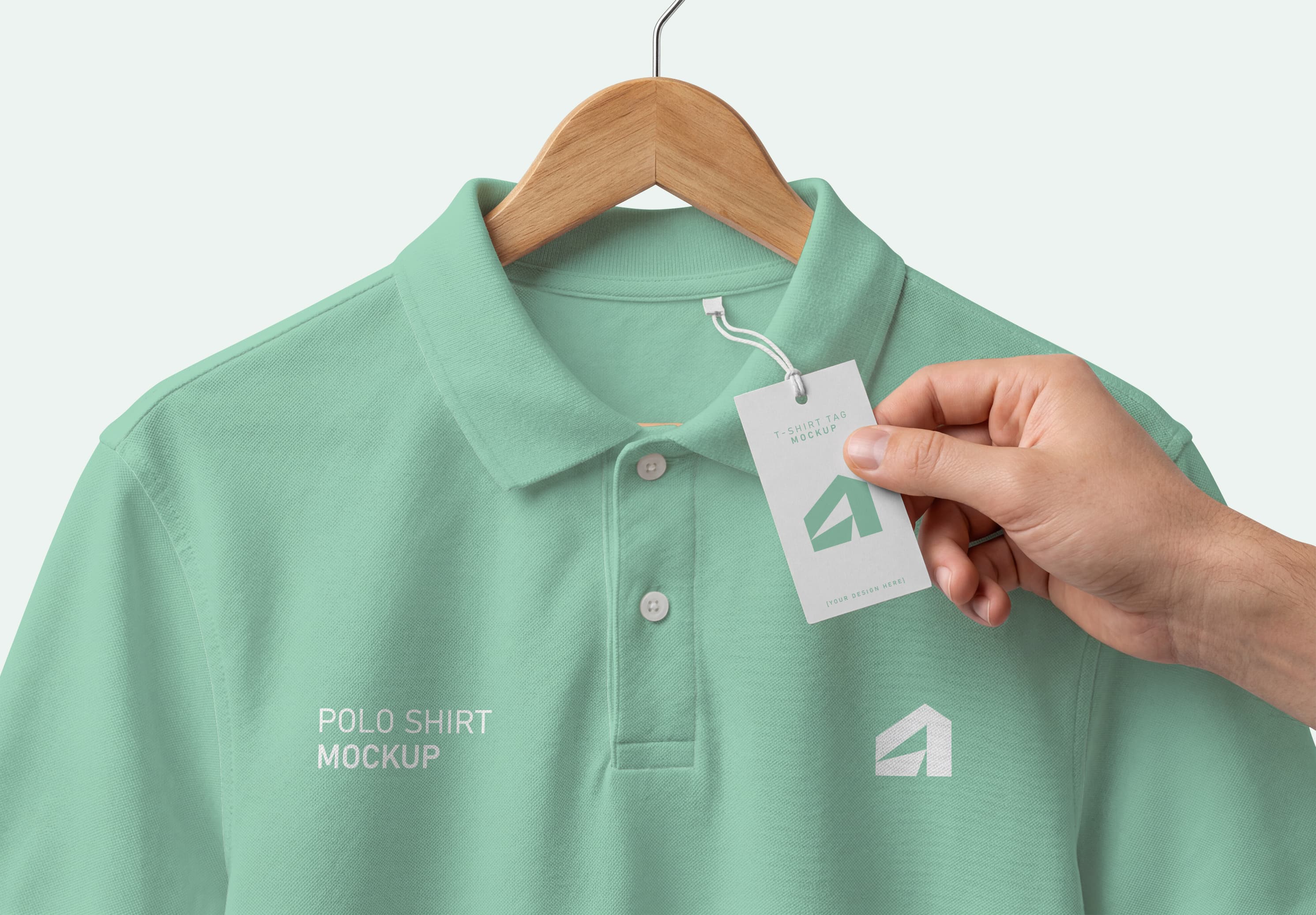 Polo T-Shirt Mockup with Tag | MockupHive