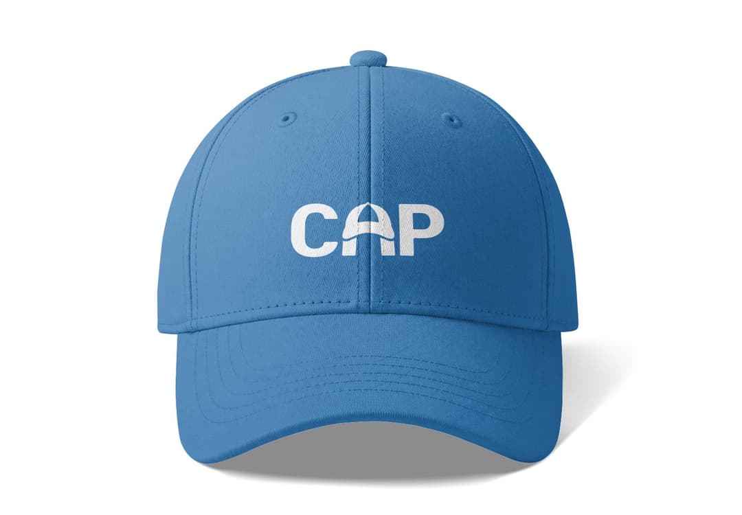 Blue Baseball Cap Mockup Front View