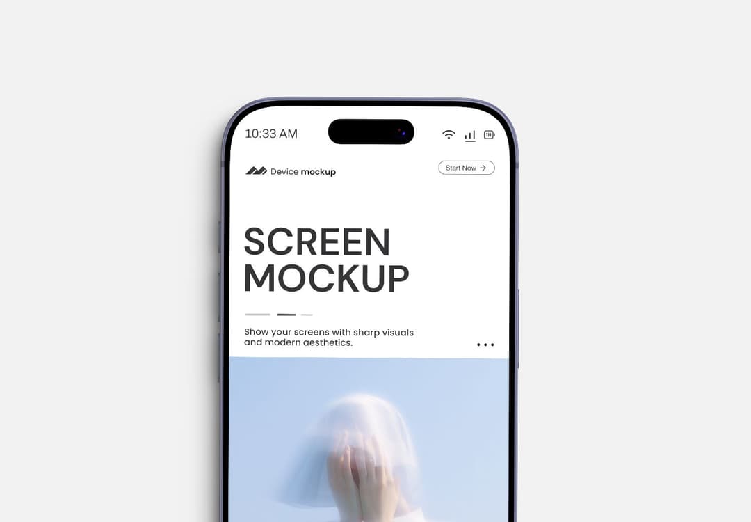 iPhone Mockup PSD – Realistic Mobile Screen Presentation Template