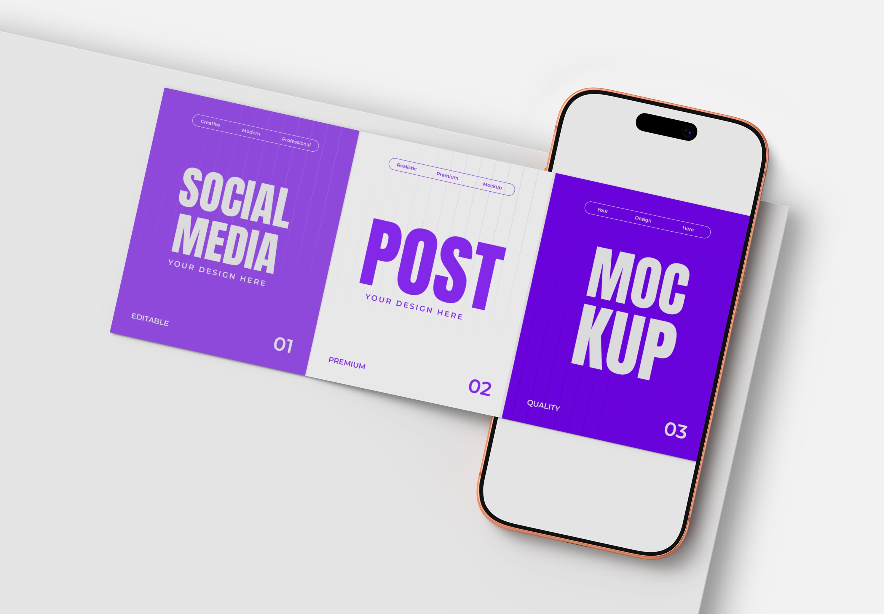 Social Media Post Mockup with iPhone Display