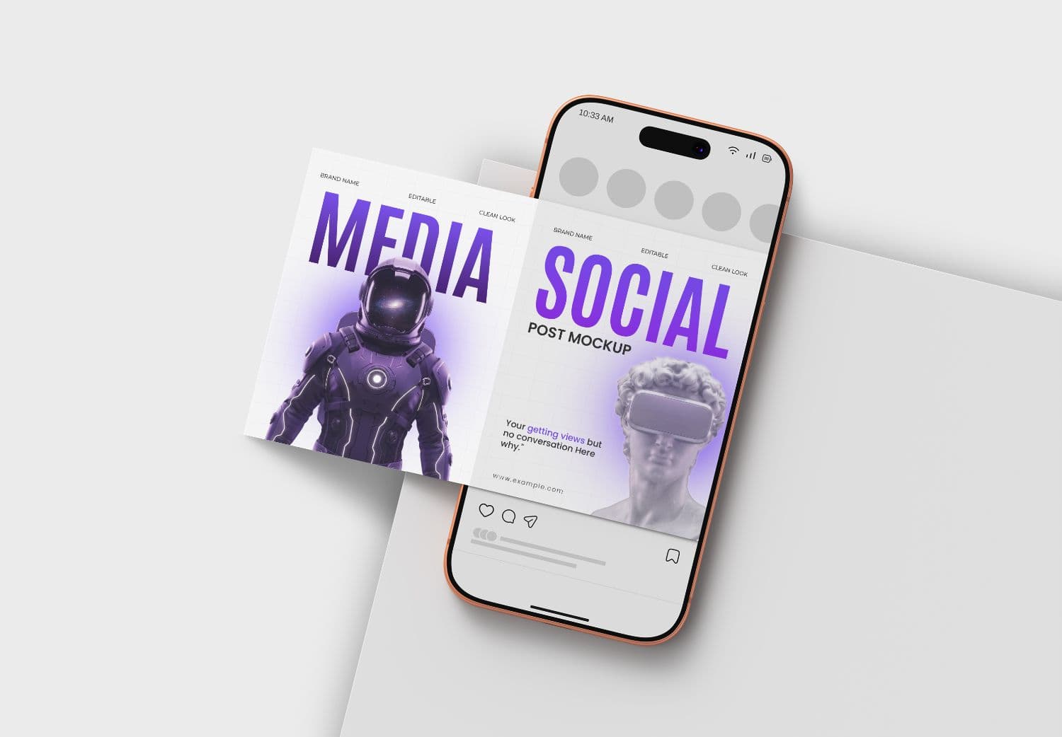 Realistic Social Media Post Mockup PSD| MockupHive