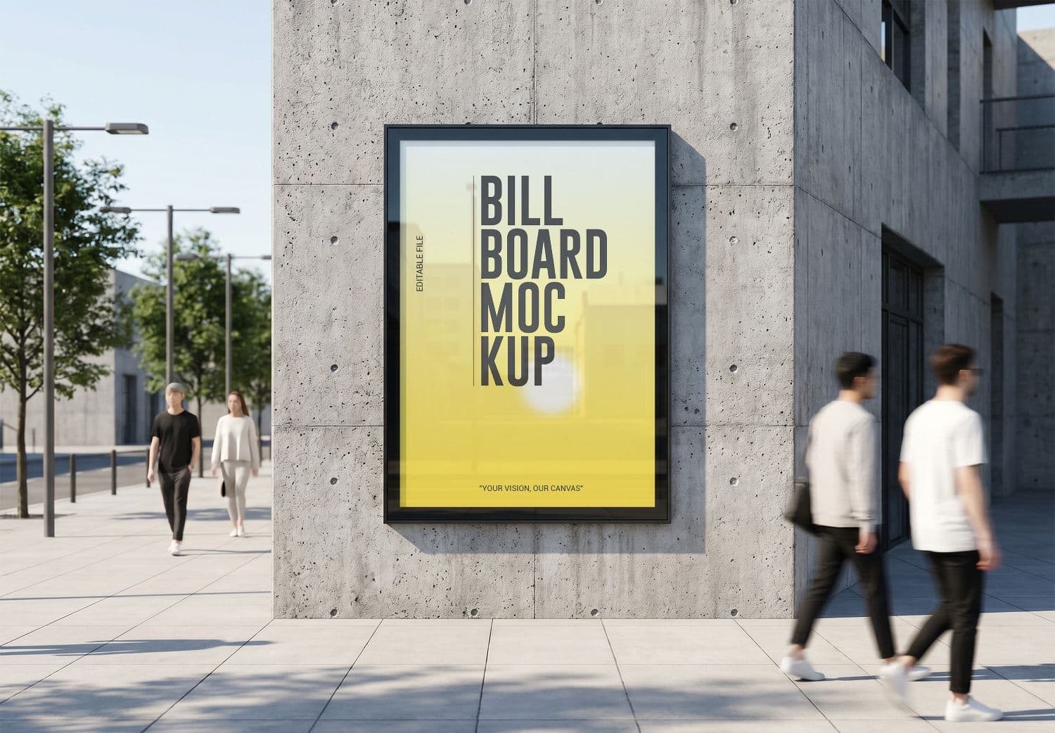 Realistic Street Signage Billboard Mockup PSD