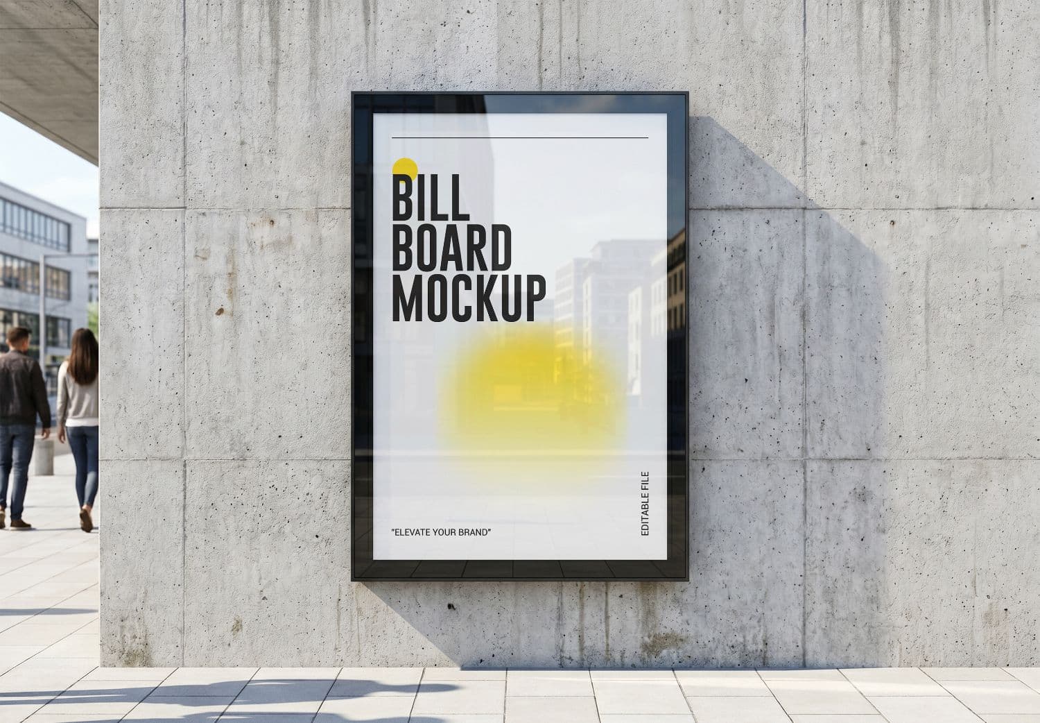 Realistic Vertical Outdoor Billboard Mockup