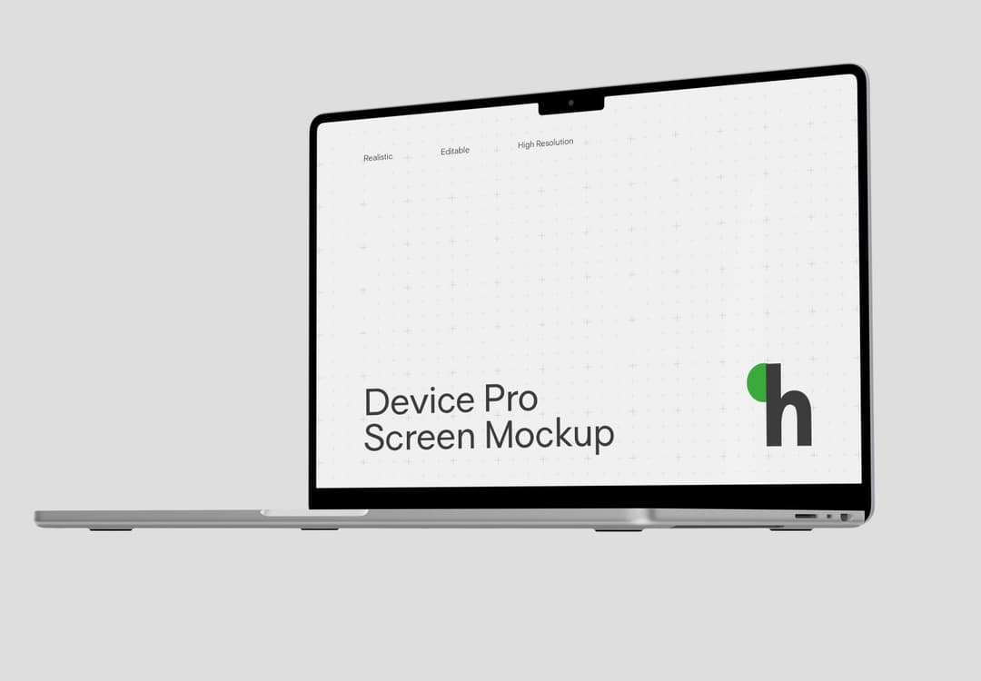 Floating Laptop Screen Mockup – Realistic Device Presentation