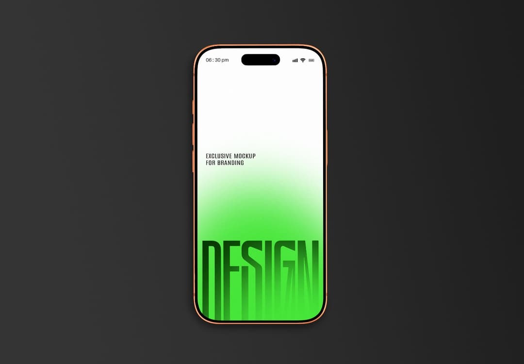 Minimal Smartphone Screen Mockup with Dark Background