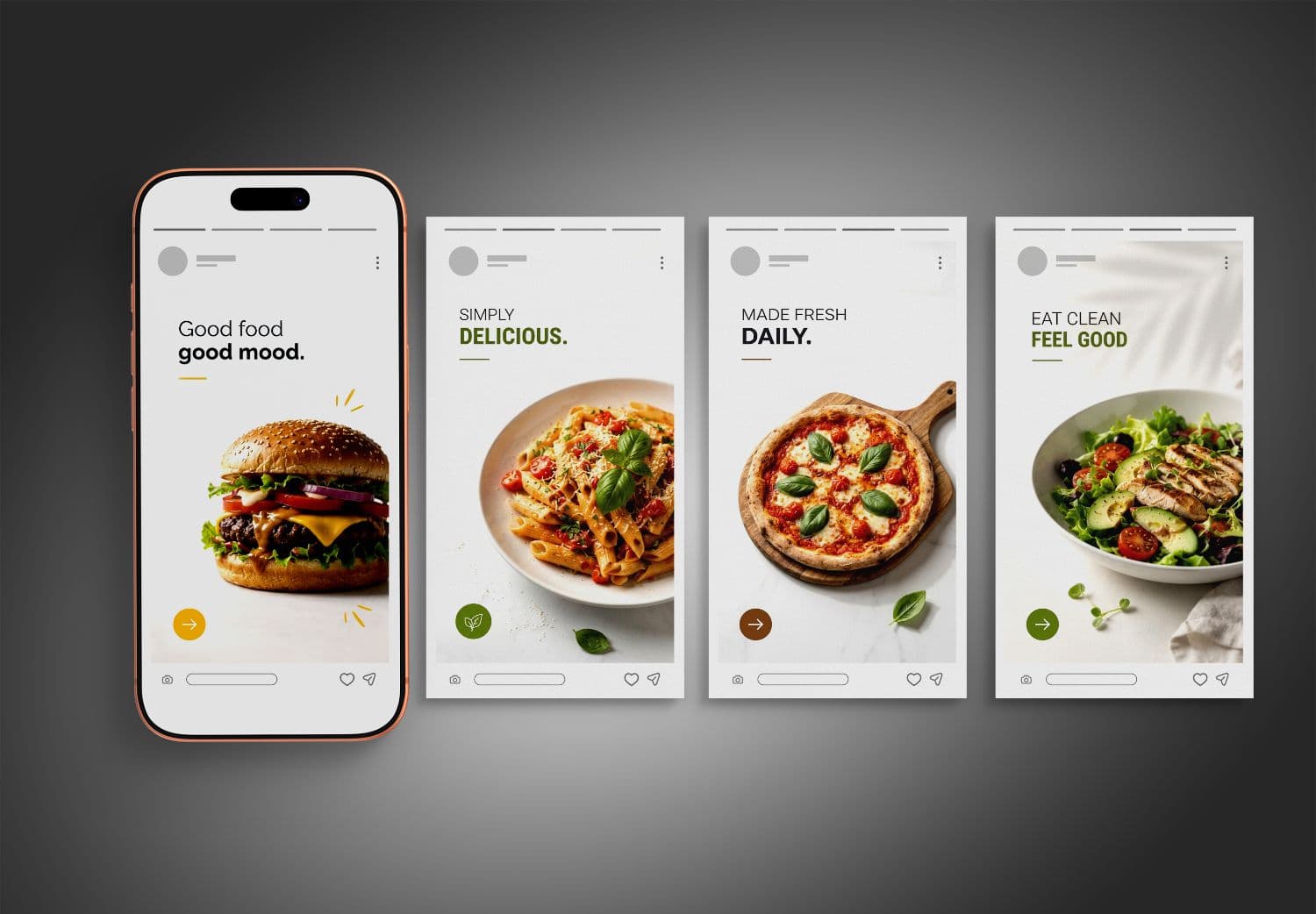 Social Media Post Mockup with Smartphone Display