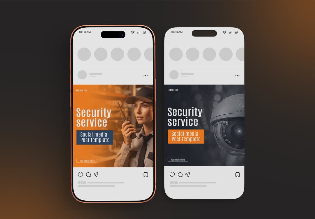 Dual Mobile Social Media Post Mockup | MockupHive