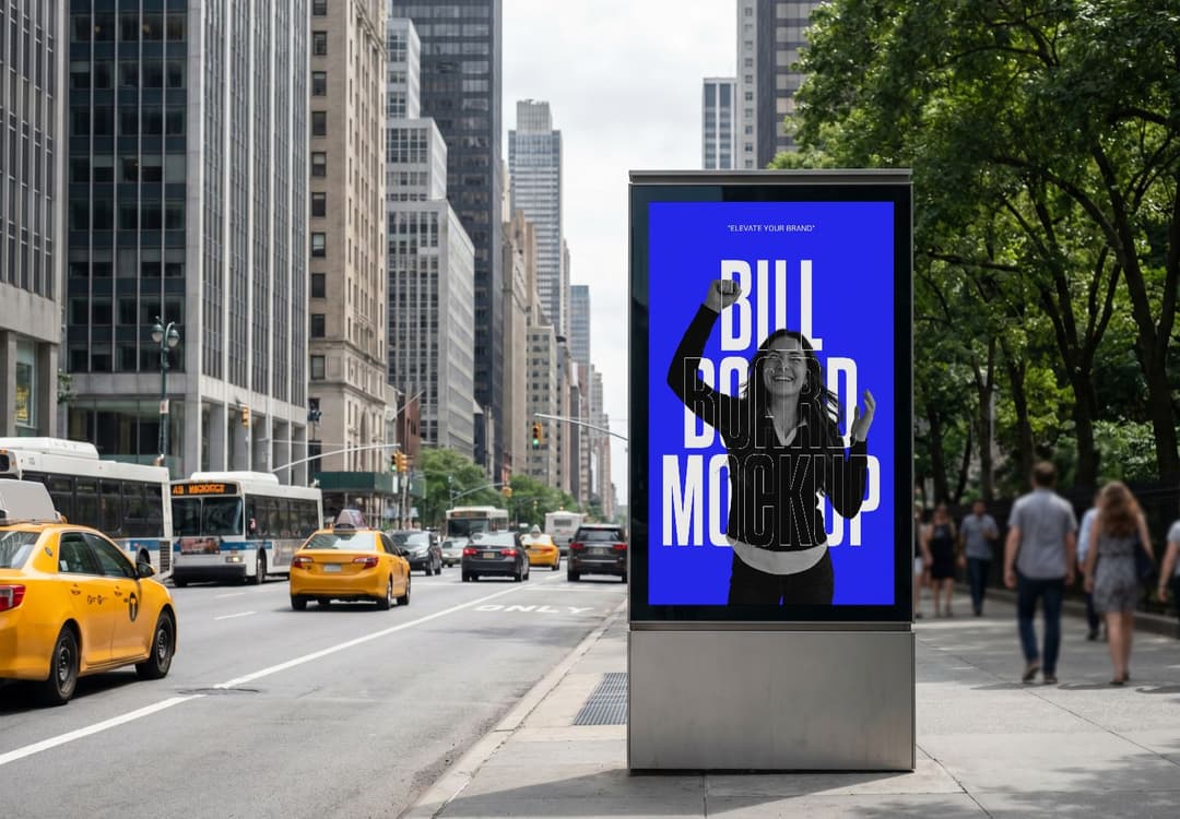 City Street Billboard Display Mockup
