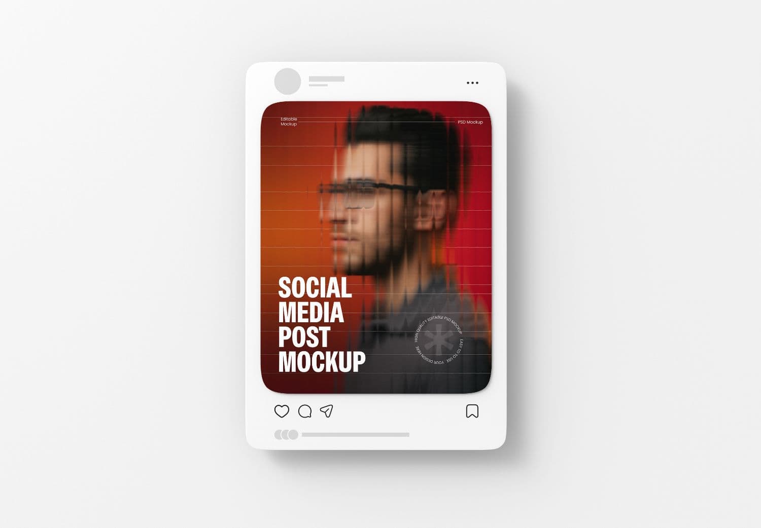 Floating Social Media Post Mockup