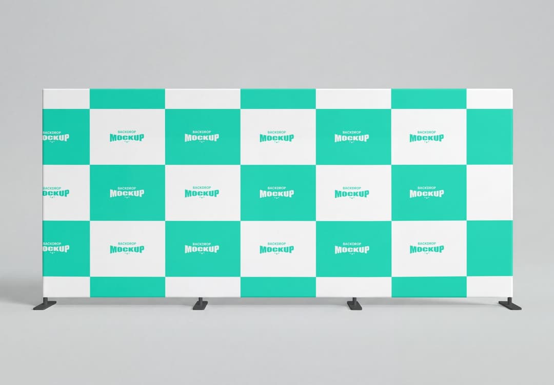 Realistic Event Backdrop Mockup with Editable Branding
