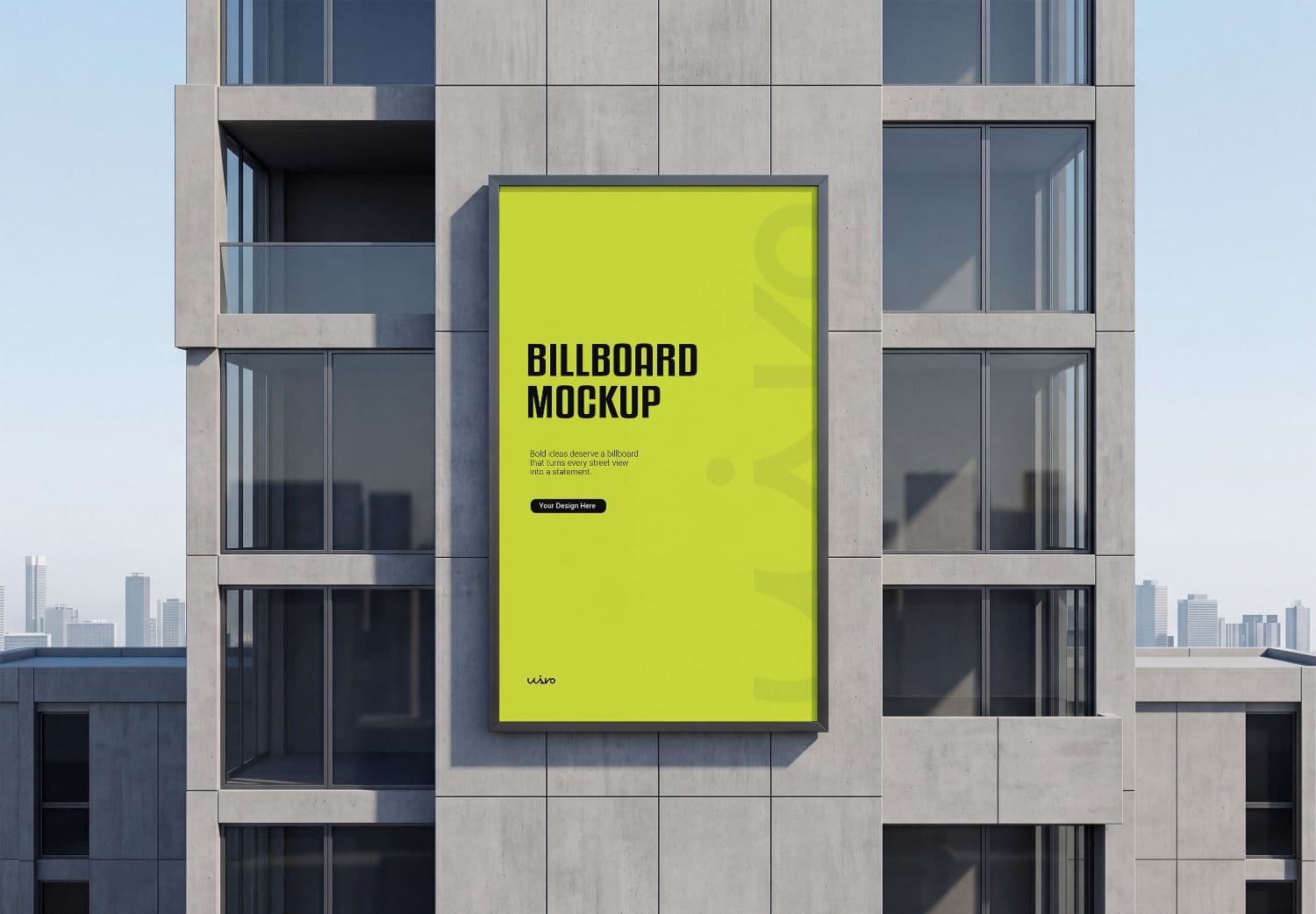 Billboard on Building Wall Mockup