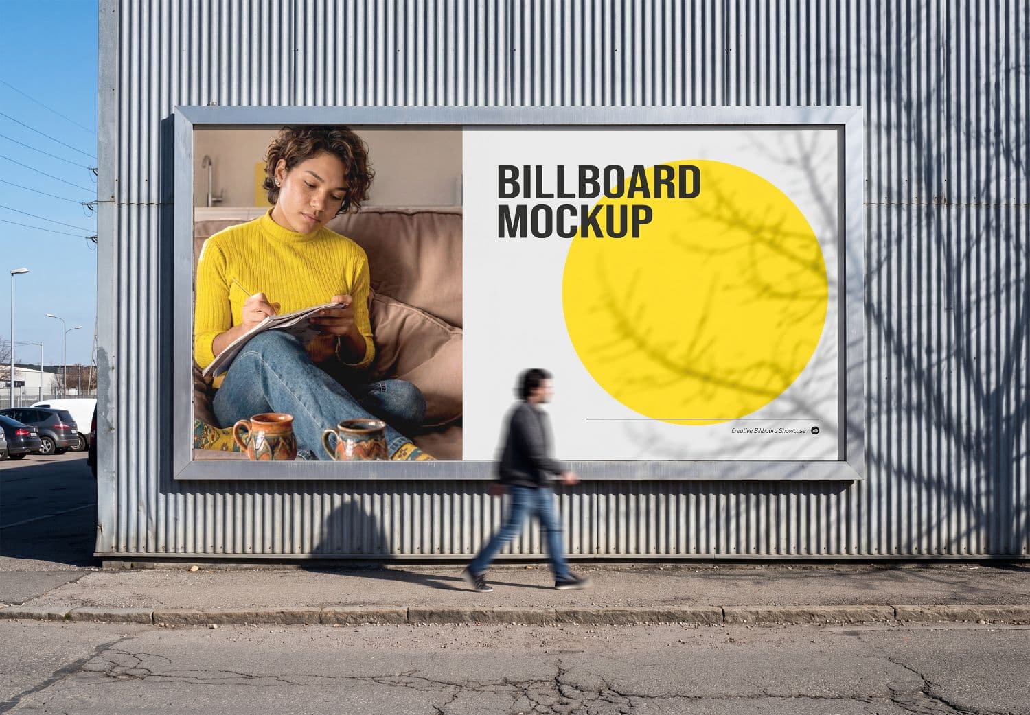 Outdoor Building Wall Billboard Mockup