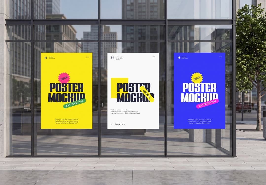 Realistic Outdoor Poster Mockup
