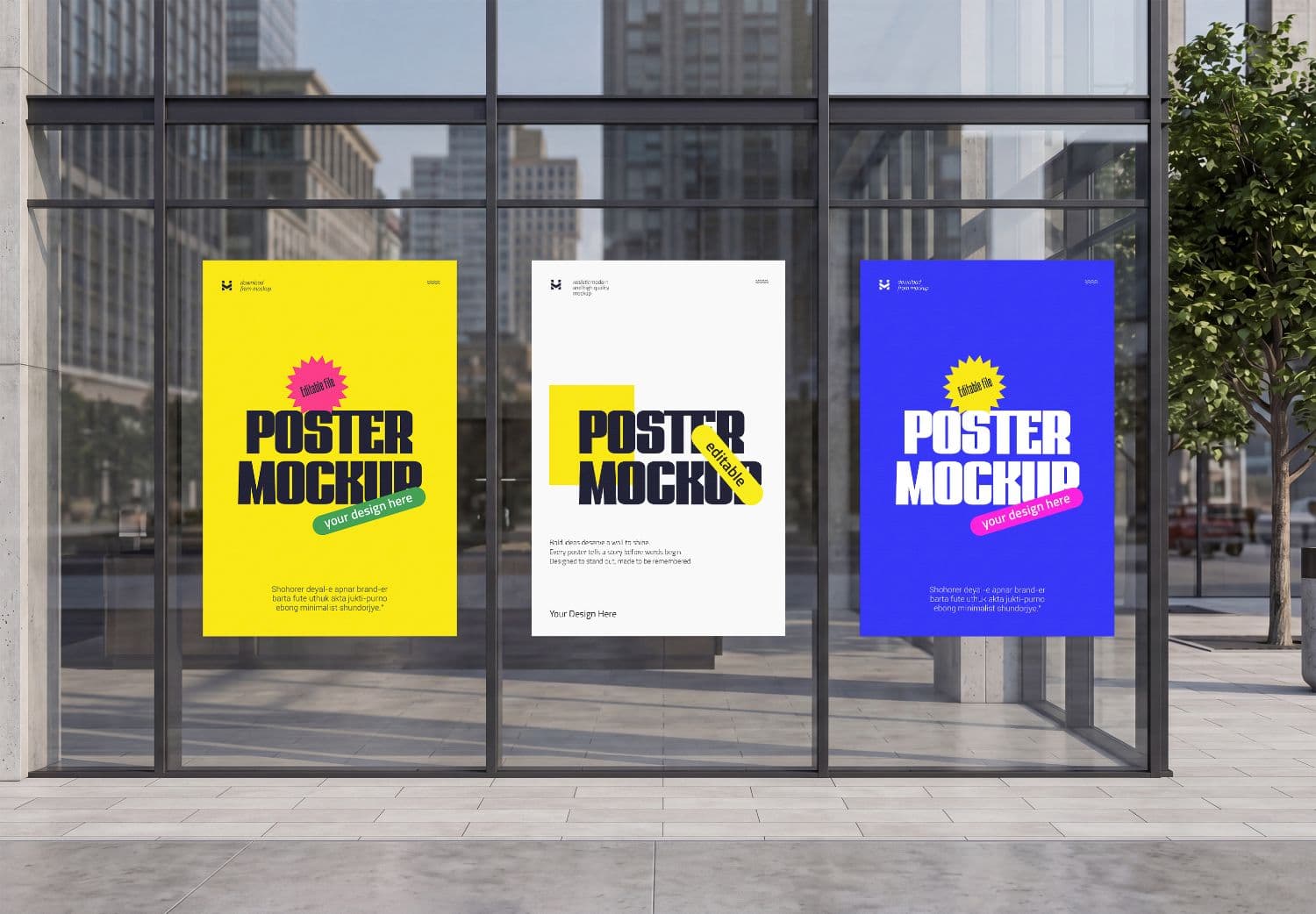 Realistic Outdoor Poster Mockup