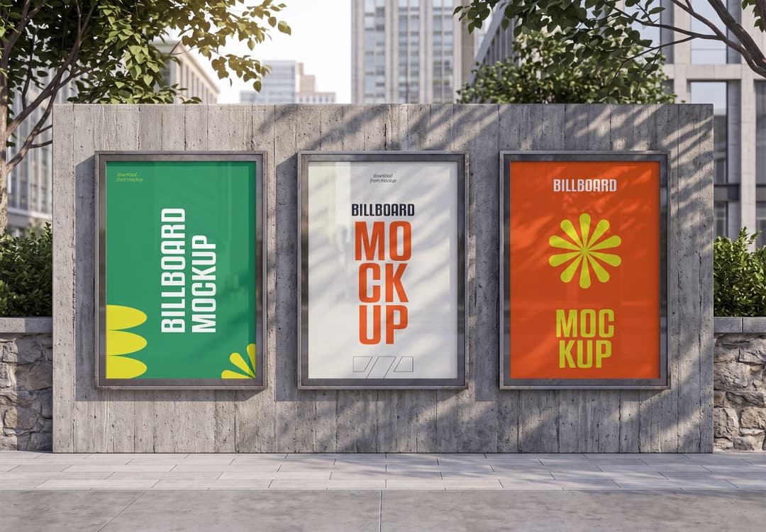 Modern Outdoor Street Billboard Mockup